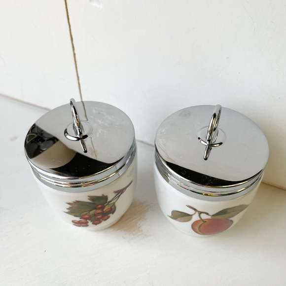 Royal Worcester England Evesham Egg Coddler set of 2 Large Size - Picture 2 of 15